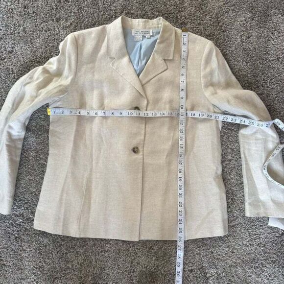 The Works Saks Fifth Avenue Women's Linen Blazer Jacket Career Size 16 Office - Picture 5 of 7